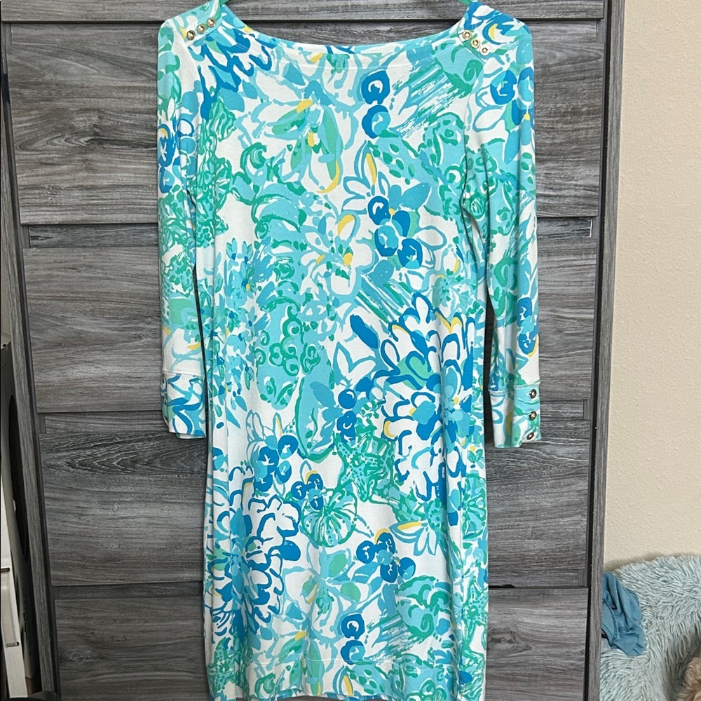 Lilly Pulitzer Blue and Green Patterned Dress